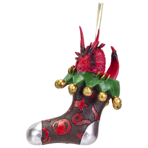 DRAGON STOCKING ORNAMENT C/24