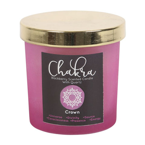 CROWN CHAKRA BLACKBERRY QUARTZ CANDLE C/16