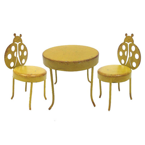 DISC-METAL TABLE & CHAIRS SET C/48