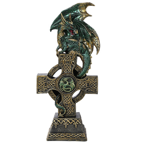 DISC-CELTIC CROSS DRAGON W/ LED C/8