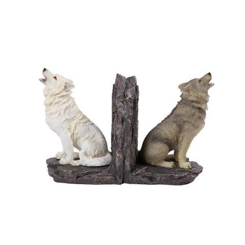 WOLF BOOKENDS SET C/8