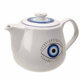 EVIL EYE TEA POT WHITE C/36