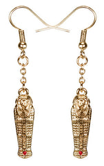  1 Inch Sarcophagus Pharaoh's Coffin Fish Hook Earrings