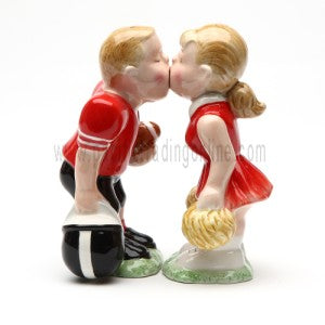 Football Player and Cheerleader Salt & Pepper Set