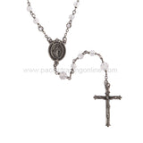 DISC-DISC-MIRACULOUS MEDAL ROSARY W/ CLEAR GLASS BEADS